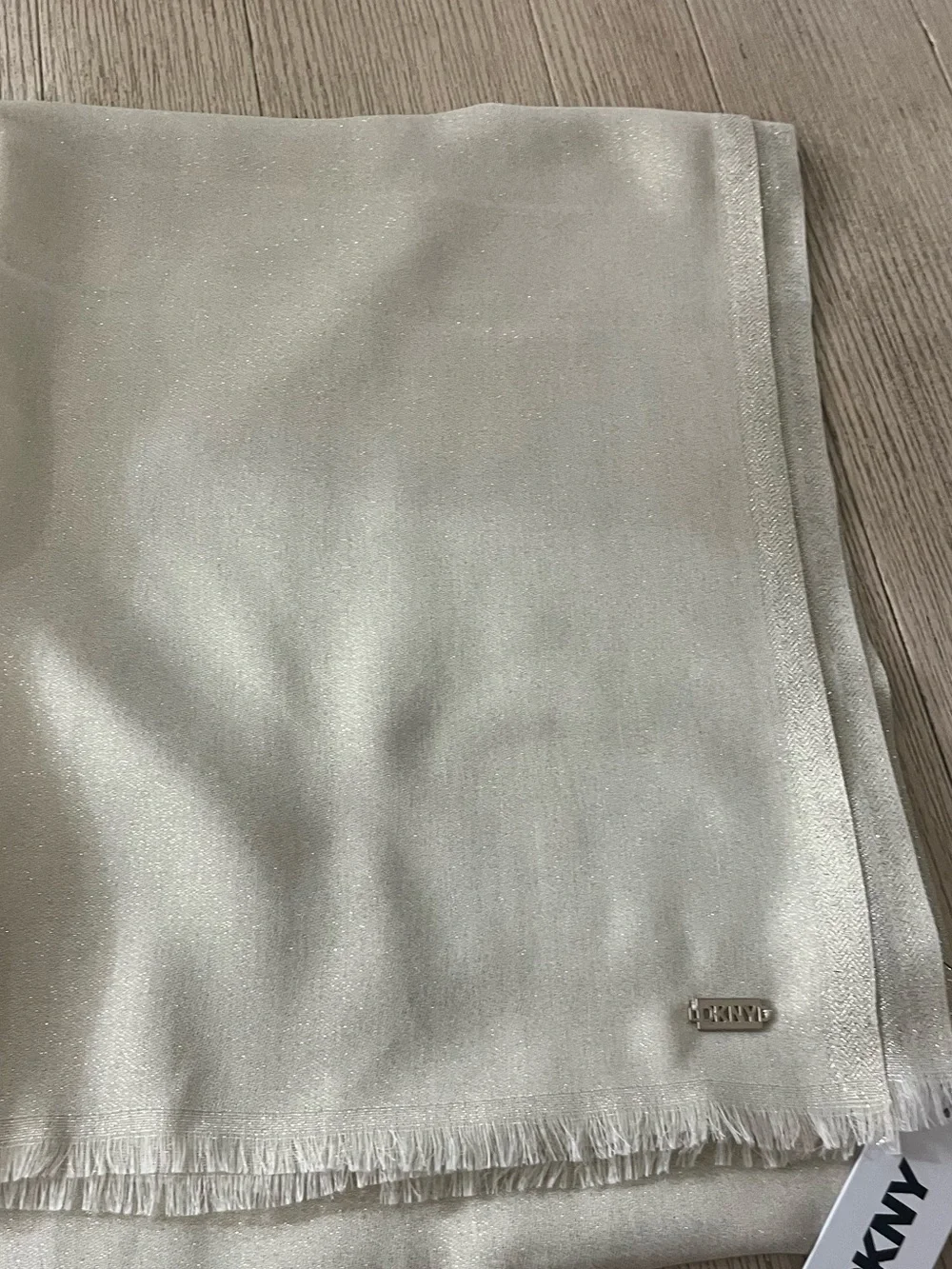 DKNY Shimmery Ivory Wrap Scarf